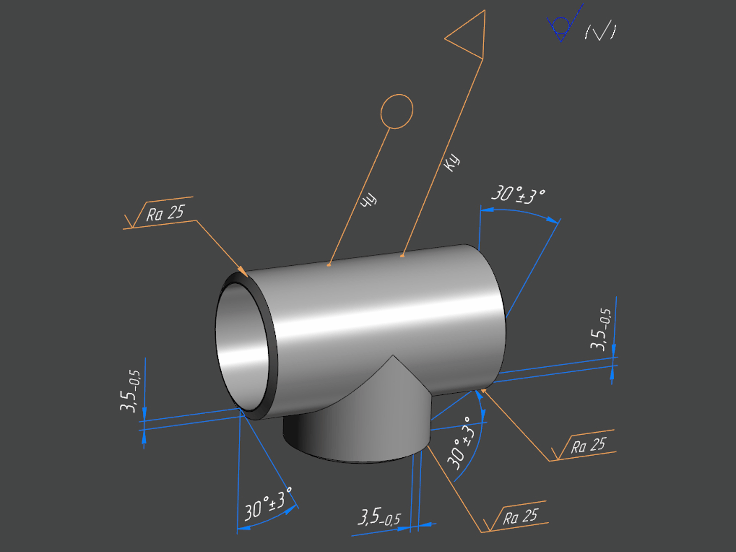 Электронная модель изделия в КОМПАС-3D v25 по ГОСТ Р 2.052-2024